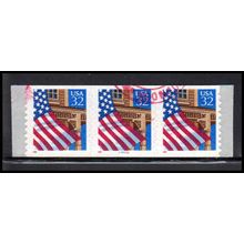 Used 2915Av 32c U.S. Flag Over Porch Fine PNC 89888/3 11x10 PA3567