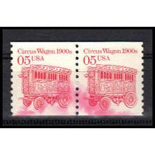 Used 2452 5c Circus Wagon Very Fine Pair PA1111