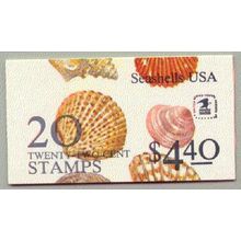 2117-2121a Bk146 22c Seashells Fine MNH DG 2 Pane/10 P# 3 L00352