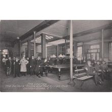 Billiards Room Lounge Red Ensign Club Sailors Home London Docks Old Postcard