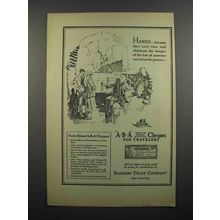 1922 ABA Travelers Cheques Ad - Handy