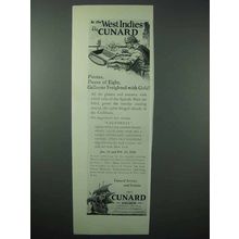 1925 Cunard Line Cruise Ad - To The West Indies