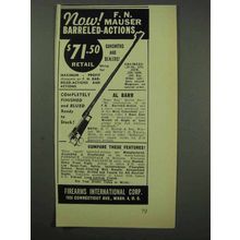 1950 F.I. Ad - F.N. Mauser Barreled-Actions