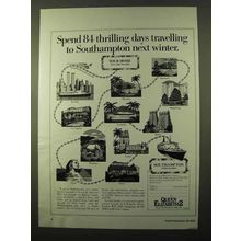 1983 Cunard Queen Elizabeth 2 Cruise Ad - Southampton