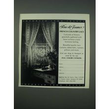1989 Rue de France French Country Lace Ad - Imported from France