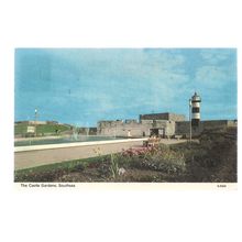 THE CASTLE GARDENS, SOUTHSEA, HAMPSHIRE used vintage postcard 1973 postmark =