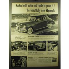 1950 Plymouth Cars Ad - Packed with value and ready to prove it