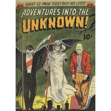 Adventures Into The Unknown 1950s Grim Reaper Vampire Comic Postcard