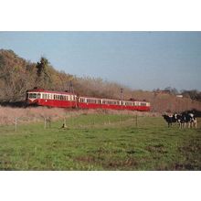 Autorail X 2400 French Train at Port De Couze Dourdogne Postcard