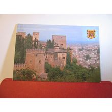 LA ALHAMBRA AND TOWN, GRANADA, SPAIN used postcard 1994 postmark =