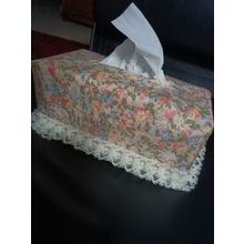 Tissue Box Floral & Lace Home Made with care