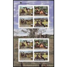 Guinea-Bissau WWF Defassa Waterbuck Imperf Sheetlet of 2 sets 2008 MNH