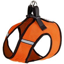 Boston Nylon Mesh Step-In Harness with removable patch Orange 14"-16"