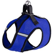 Boston Nylon Mesh Step-In Harness with removable patch Royal Blue 14"-16"