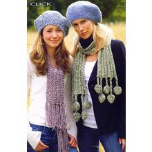 Knitting Pattern 2 Scarves/Berets Tweedy Lace Hearts & Rib 4yrs-Adult in 8ply