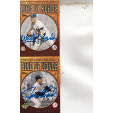 WHITEY FORD & JOE GIRARDI AUTO 2009 NEW YORK YANKEES HOF WORLD CHAMPION PLAYERS