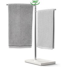 Luxspire Marble Hand Towel Holder, Free Standing Hand Towel Stand, Natural Marbl