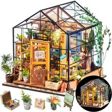 Rolife DIY Miniature House Kit Greenhouse, Tiny House Kit for Adults to Build, M