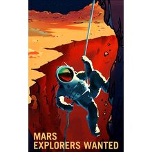 Visions of the Future NASA Mars Explorers Wanted Poster Canvas Movie Film Print