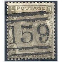 1873 SG125 6d Grey Good+/Fine Used Check Letters "DL".