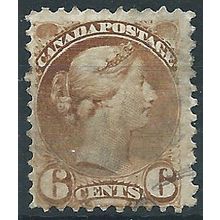 Canada 1872 SG86 6c Yellowish-Brown Fine Used....