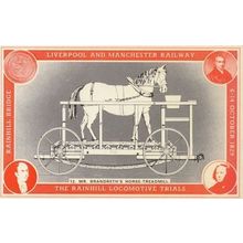 Brandreths Horse Treadmill Rainhill Locomotive Trials Train Postcard