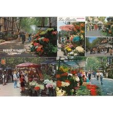 Barcelona Flower Street Market Stalls 4x Spanish Postcard s