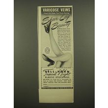 1948 Bell-Horn Tropical Weight Elastic Stockings Ad - Varicose Veins