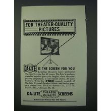 1949 Da-Lite Screens Ad - For Theater-Quality Pictures