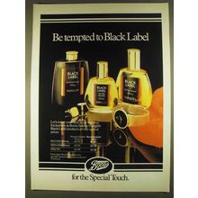 1980 Boots Yardley Black Label After Shave and Talc Ad