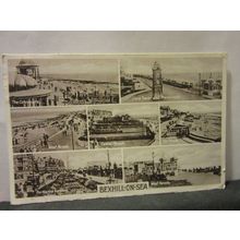 multiview, BEXHILL-ON-SEA, SUSSEX. used vintage postcard 1928 postmark =