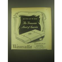 1945 Wamsutta Supercale Sheets Ad - as in 1846 The Trousseau sheet of America