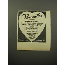 1951 Versailles Club Ad - Versailles presents George Hale's romantic vignette
