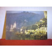 LA ROQUE GAGEAC, DORDOGNE, FRANCE used postcard 1985 postmark =