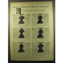 1959 Hathaway Shirts Ad - How to choose a collar for your man