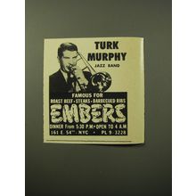 1960 Embers Restaurant Advertisement - Turk Murphy Jazz Band