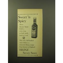 1960 Heinz Savory Sauce Ad - Sweet 'n Spicy