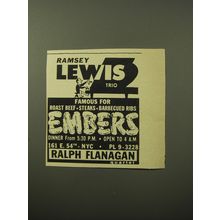 1960 Embers Restaurant Ad - Ramsey Lewis Trio