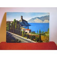 LAKE OF GARDA, MALCESINE, ITALY used postcard 1964 postmark =