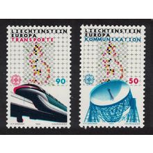 Liechtenstein Space Train Europa Transport and Communications 2v 1988 MNH