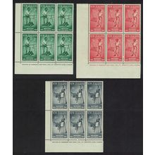 New Zealand Explorer Gold Digger Pioneer Woman Corner Blocks of 6 1960 MNH
