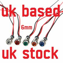 5 pcs 12V-24V 6mm LED Indicator Light Car Boat Dash Dashboard Panel Warning