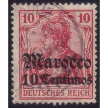 Office in Morocco 1906 surch 10c on 10pf Sc#35 USED @M151