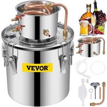 Alcohol Still 5 Gal 21L Stainless Steel Water Alcohol Distiller Copper Tube ...