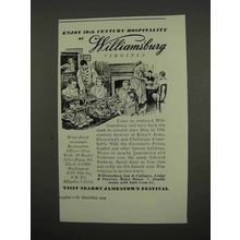 1957 Williamsburg Virginia Tourism Ad - Hospitality