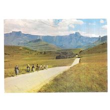 DRAKENSBERG, NATAL, SOUTH AFRICA used postcard 1977 postmark. =