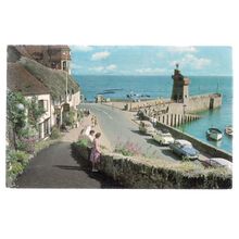 THE RHENISH TOWER, LYNMOUTH HARBOUR, DEVON used vintage postcard 1970 postmark =