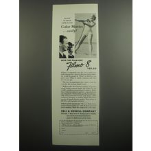 1937 Bell & Howell Filmo 8 Movie Camera Ad - Make superb low-cost color movies