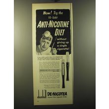 1950 Dunhill De-Nicotea Cigarette Holder Ad - Try the 11-day anti-nicotine diet