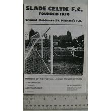 1993 programme Slade Celtic FC v. Bedini Altone